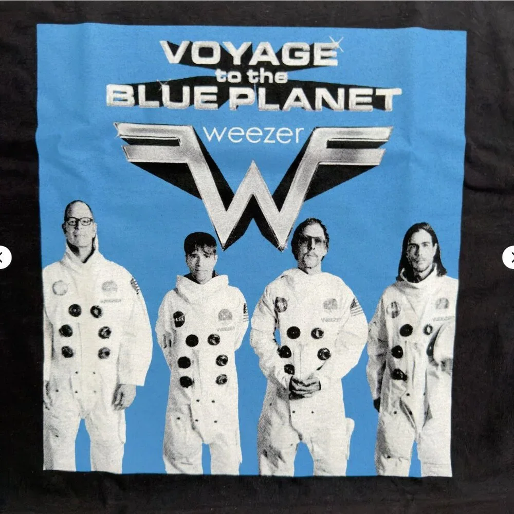 Weezer Voyage to the Blue Planet 2024 Tour Graphic T Shirt Black 2XL - Picture 2 of 7